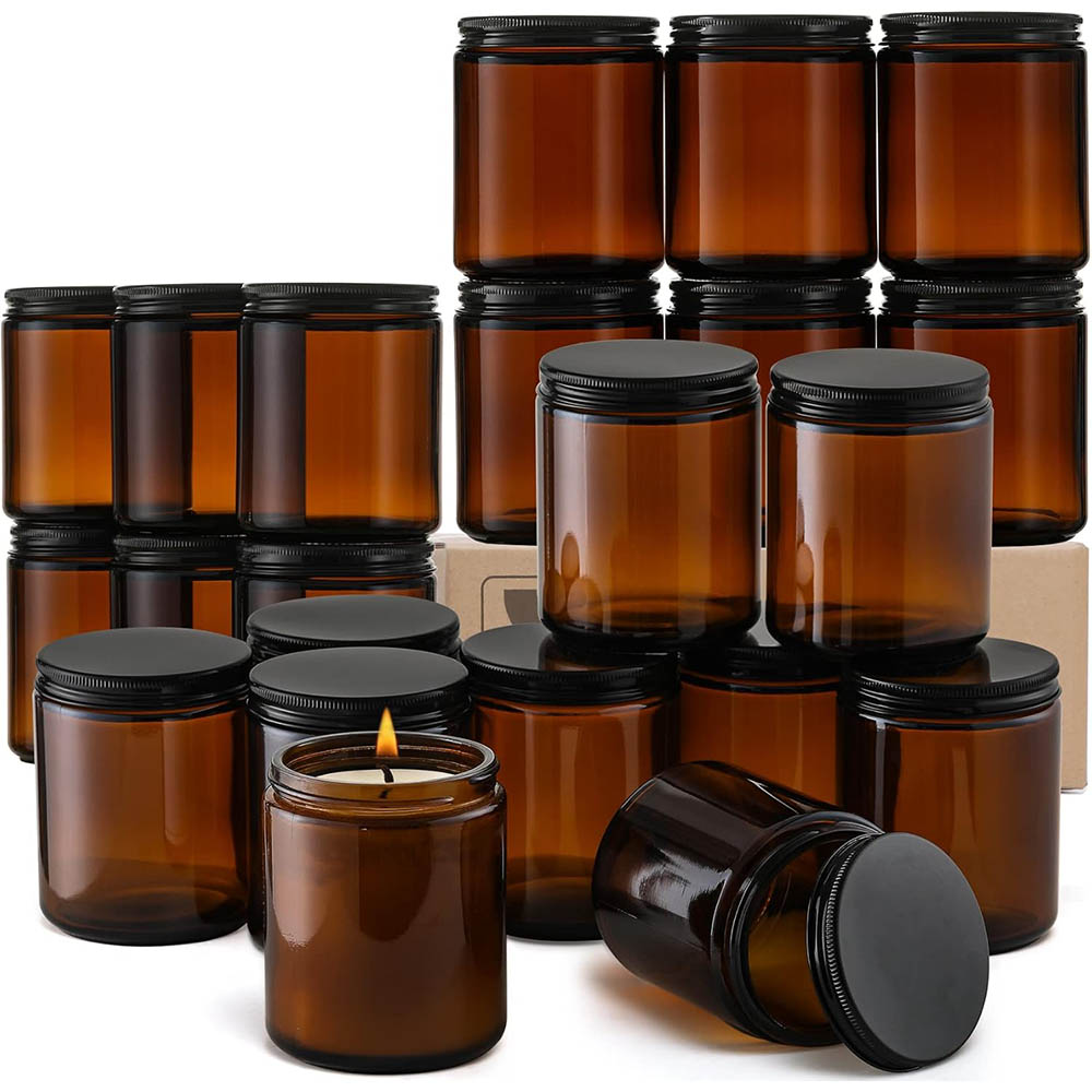 Candle Zero - Bocaux en verre ambré de 8
