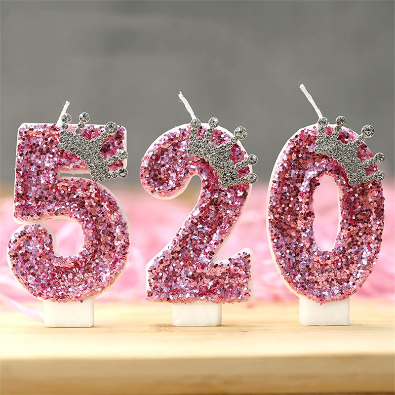 Candle Surprise - Décoration de gâteau d'anniversaire numéro rose