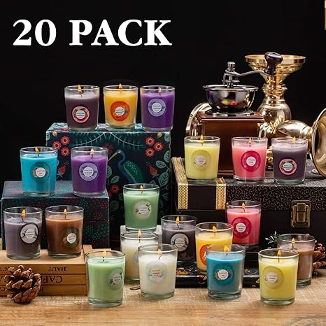 Candle Supplies Glass Jars - 20 paquets de bougies parfumées (6,6