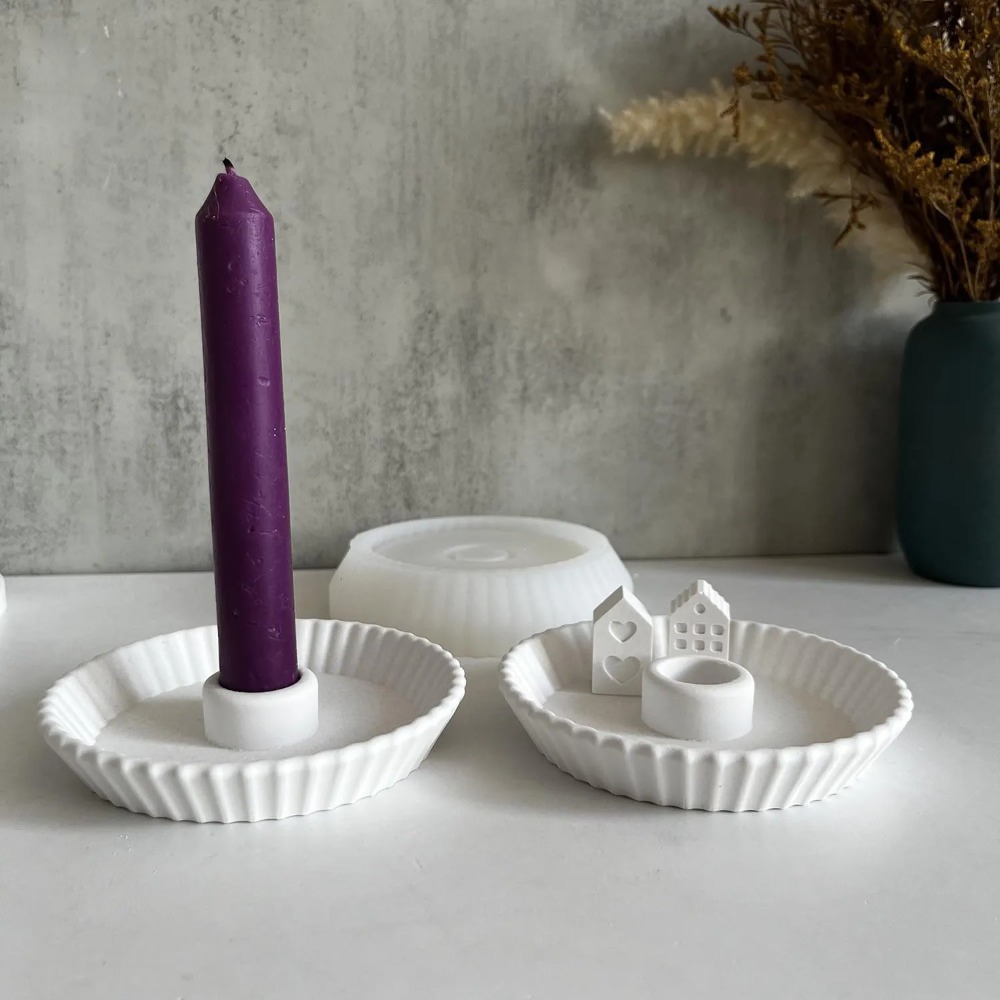 Candle Quotes - Porte-bougie rond à rayures, moules en