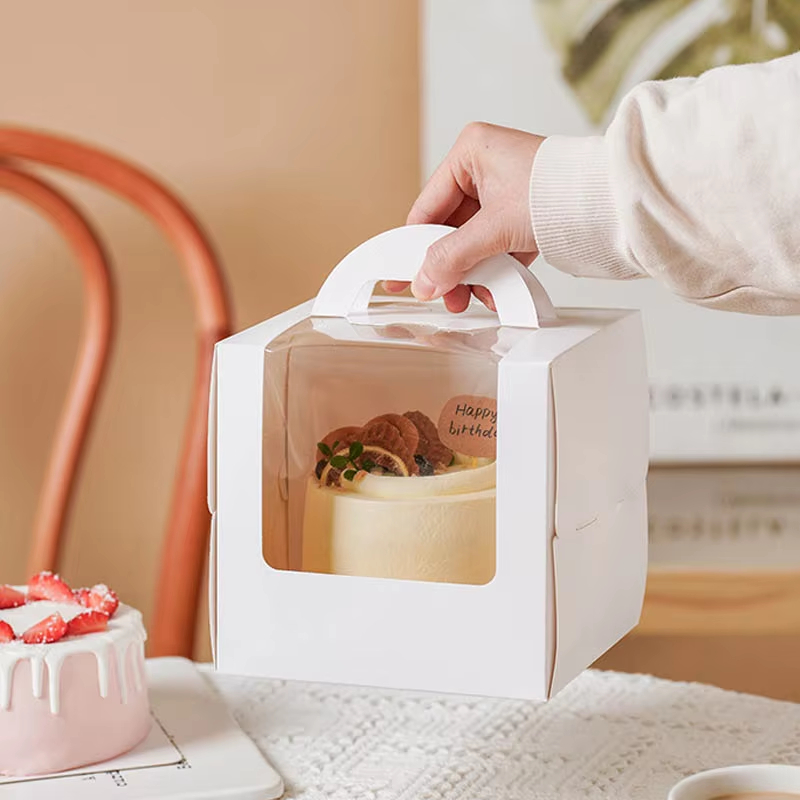 Kraft Paper Box - Boîte d'emballage pour gâteau de 4