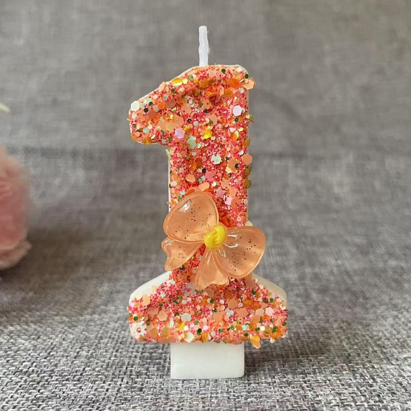 Candle Surprise - Bougie d'anniversaire avec nœud Orange, cérémonie