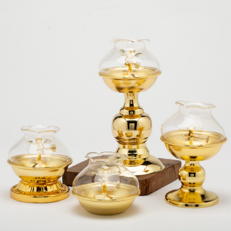 Candle Zero - Lampe à huile dorée pour bouddha,
