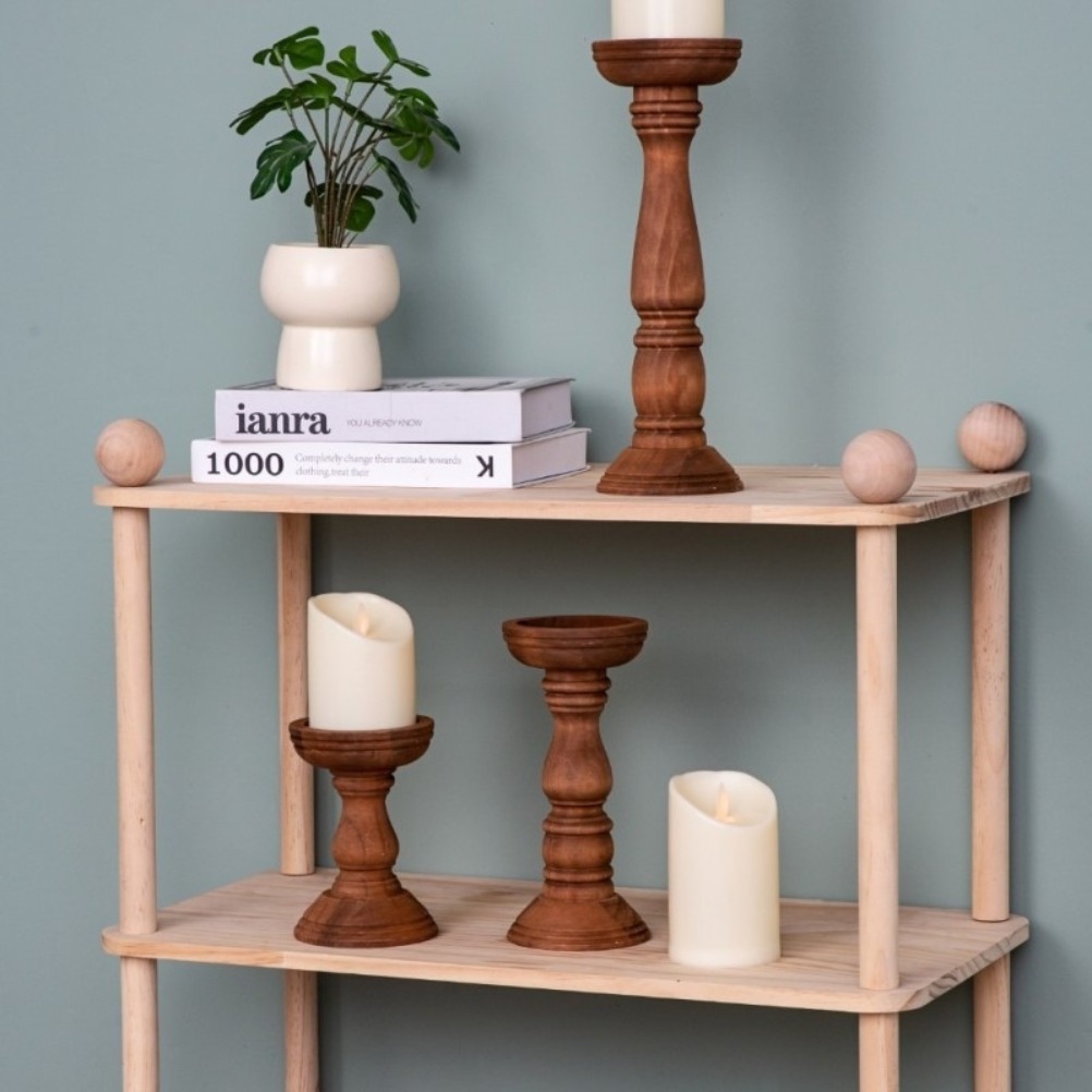 Porte-bougies en bois vintage, - Candle Zero avis et prix